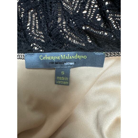 Catherine Malandrino for Design Nation Black Lace Tunic Top Size S - Picture 9 of 10